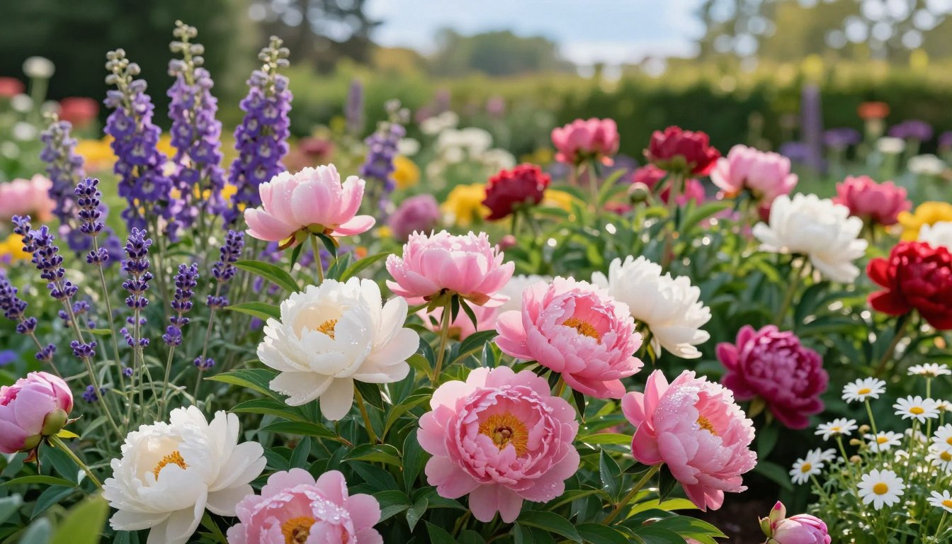 Z czym łączyć piwonie na rabacie